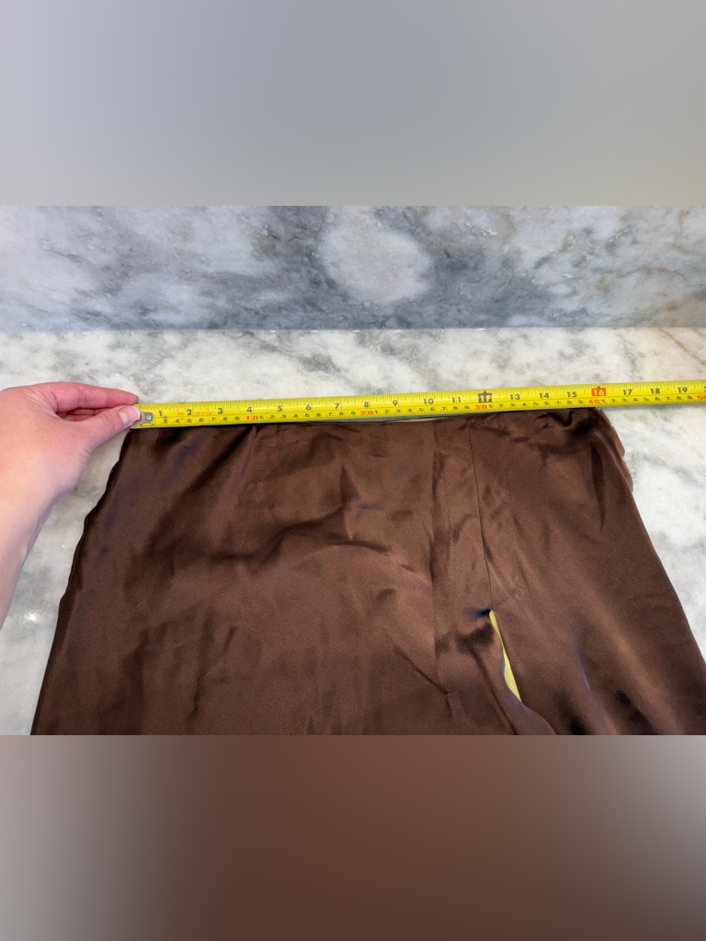 Vintage Bianca Nygård 100% Silk Bias Skirt NWT Brown Chartreuse Layered Midi 10 - Picture 11 of 11